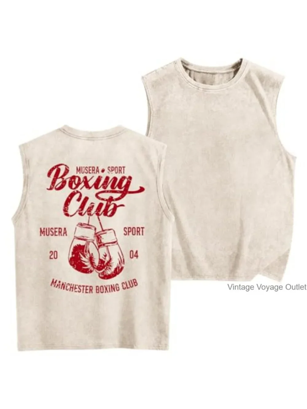 Vintage Boxing Club Graphic Tank Top Muscle Cut Off Sleeveless Gym Workout